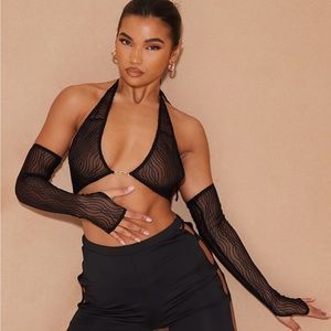 PLT textured mesh long gloves. (gloves only!) They have thumb hole, worn once!